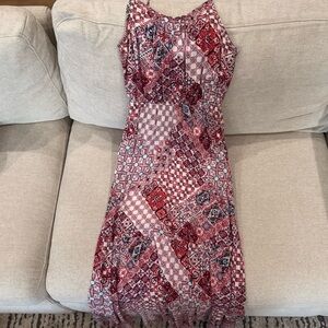 One Clothing Red Halter Sheath Midi Dress